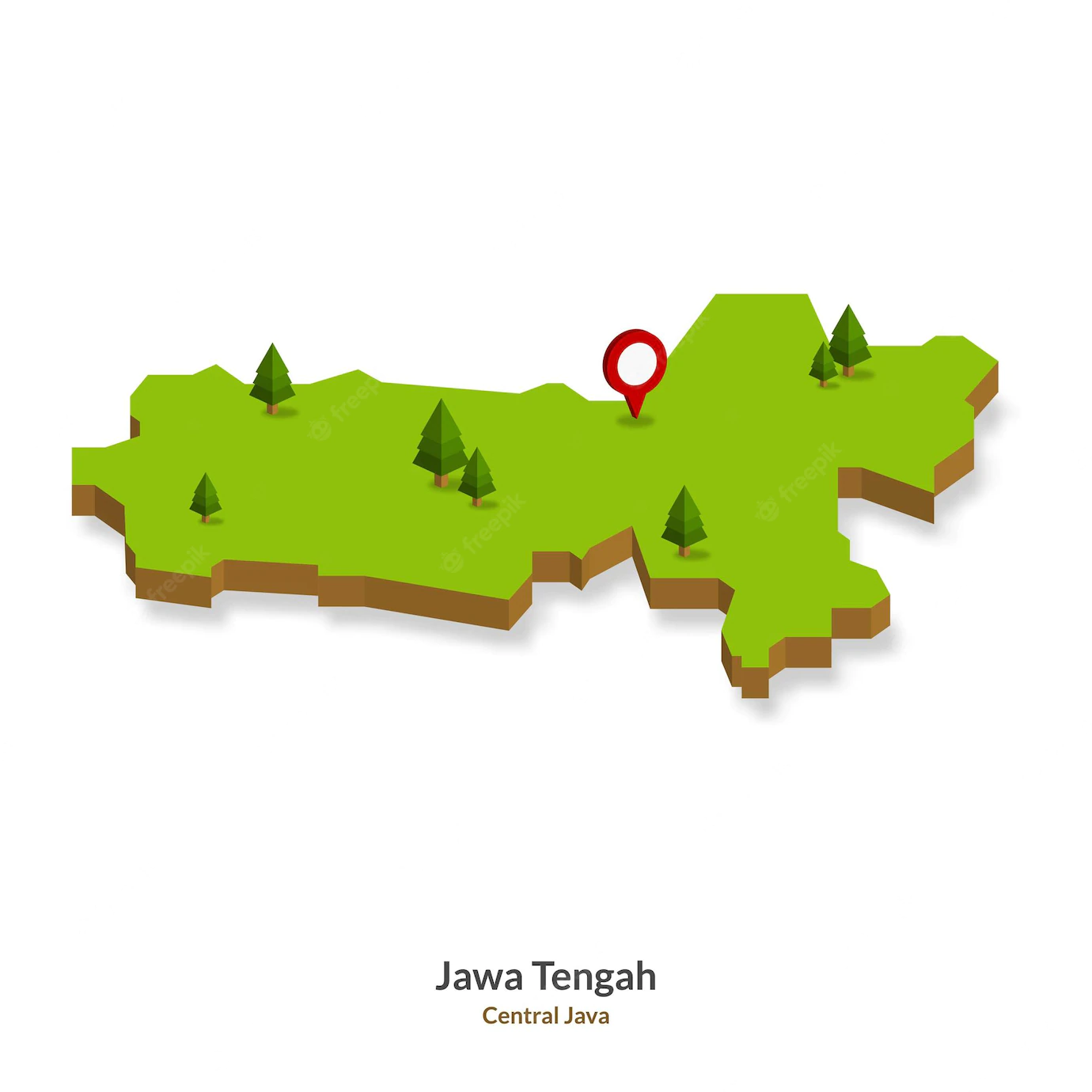 Isometric Map Central Java Province Indonesia Simple 3d Map Vector Illustration 242622 173