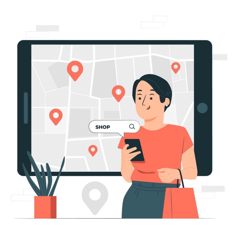 Location search concept illustration Free Vector