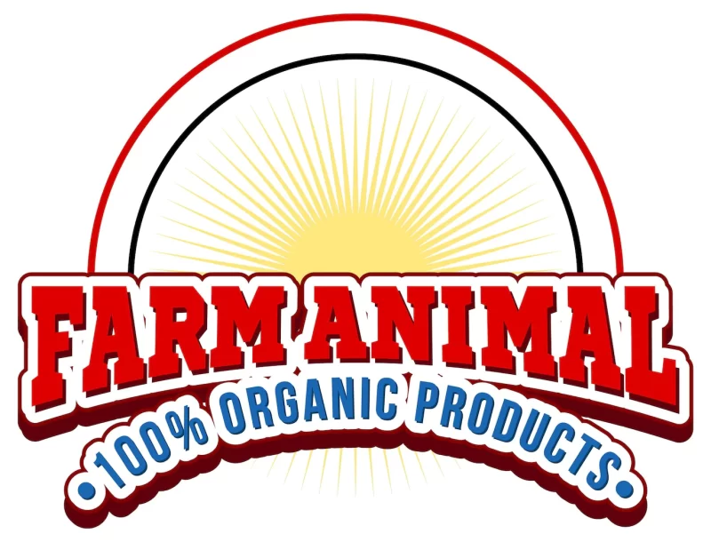 Logo design with word farm animal Free Vector