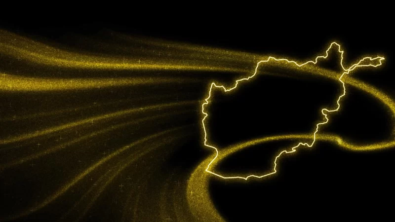Map of afghanistan, gold glitter map on dark background Free Photo