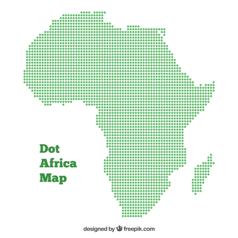 Map of Africa with dots of colors Free Vector