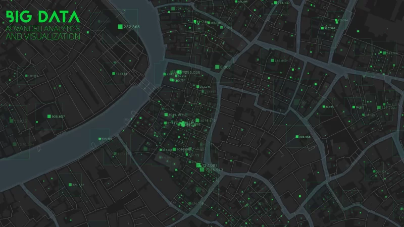 Map of big data in modern city Free Vector