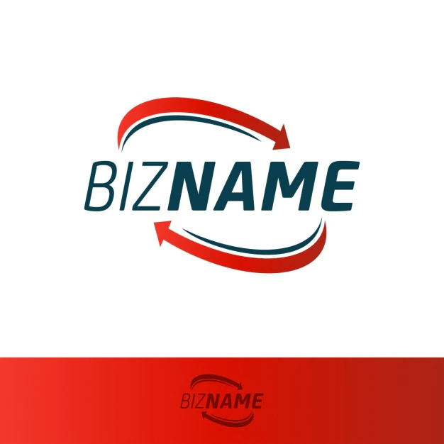 Nice logo with two red arrows Free Vector