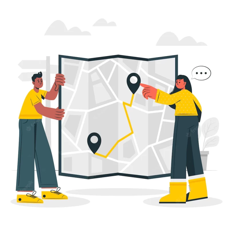 Paper map concept illustration Free Vector