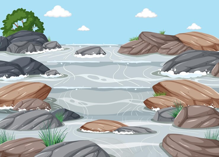 Cartoon water flow  Free image download