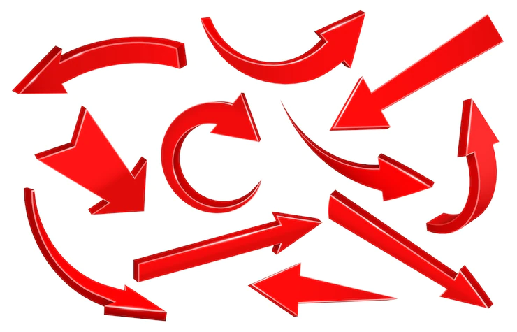 Realistic 3d Arrows Curved Upward Pointing Arrow Down Pointer Shape Forward Arrow 102902 2281