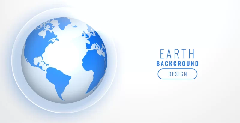 Realistic blue earth on white background Free Vector