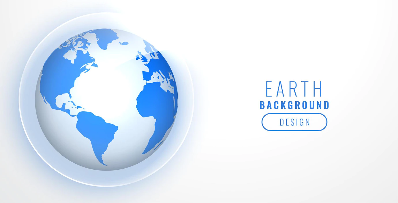 Realistic Blue Earth White Background 1017 33686