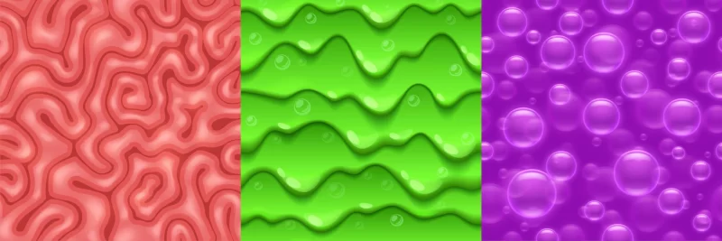 Seamless textures for game brain, slime or bubbles Free Vector