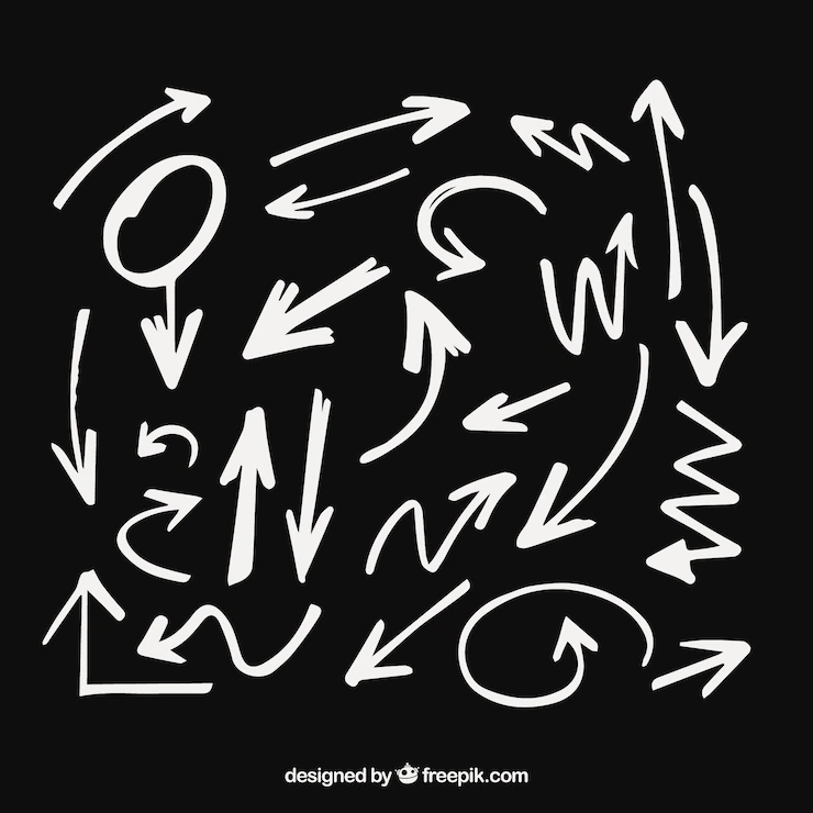 Set Arrows Mark Hand Drawn Style 23 2147790735
