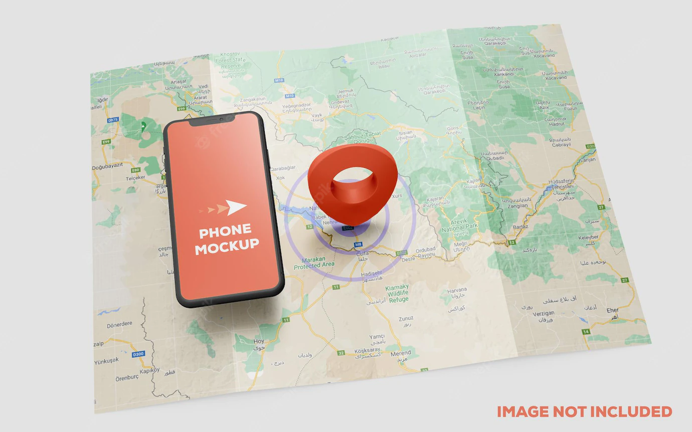 Smartphone Red Gps Pin Map Mockup 184826 354