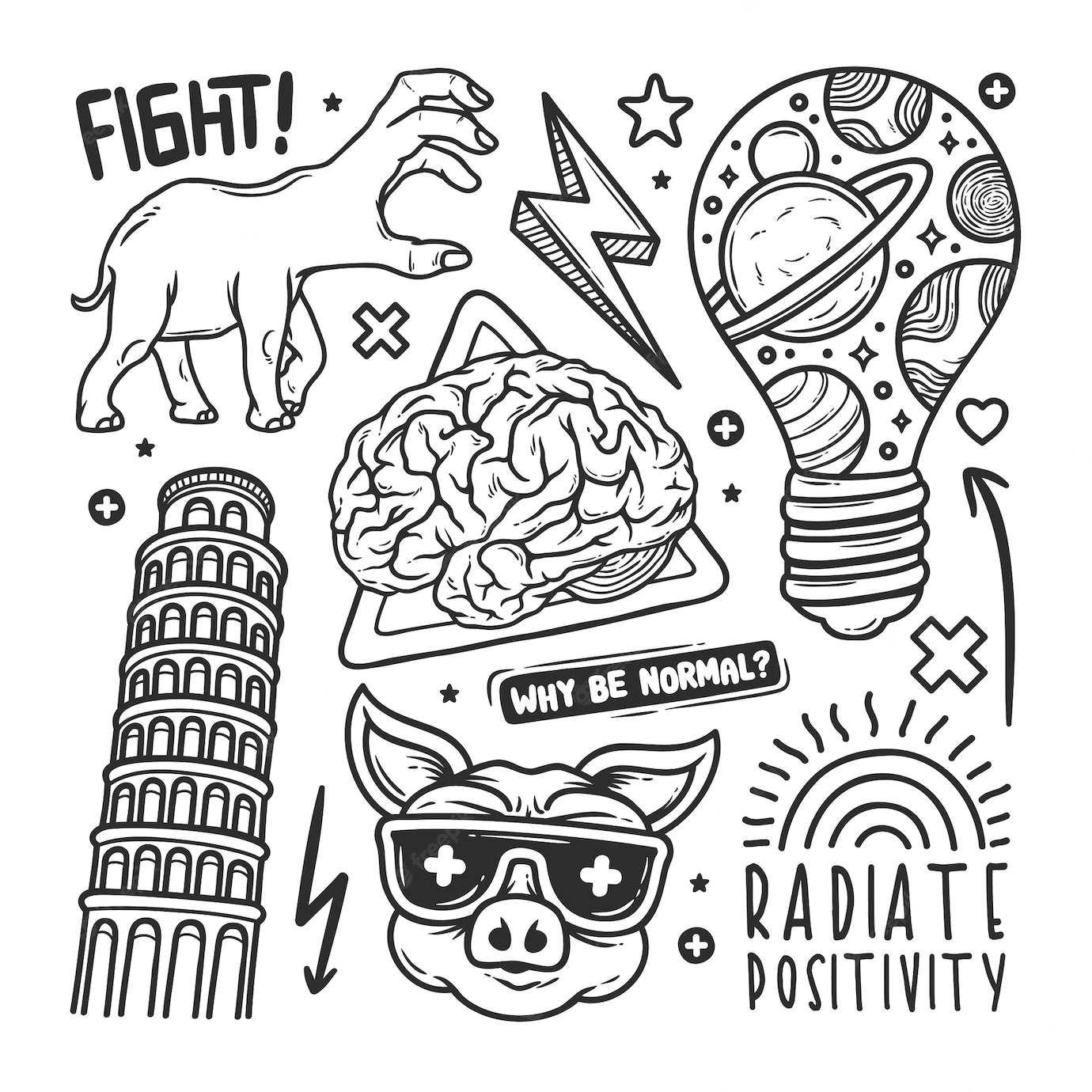 Stickers Hand Drawn Doodle 179234 155