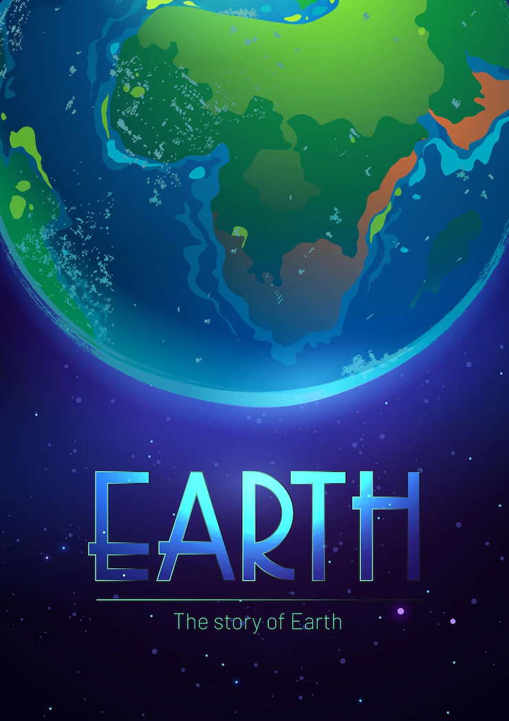 Story Earth Poster With Sphere Planet Outer Space With Stars 107791 6963