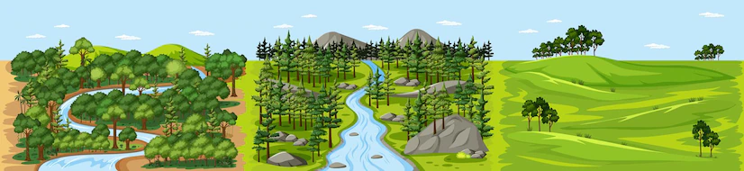 Stream Forest Nature Landscape Scene 1308 60266