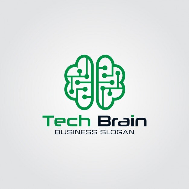 Technology brain logo Free Vector