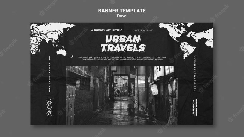 Urban travels banner template design Free Psd