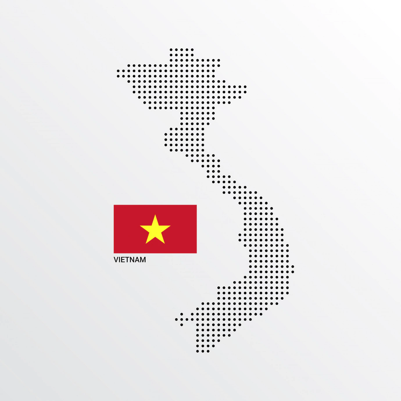 Vietnam Map Design With Flag Light Background Vector 1142 3624