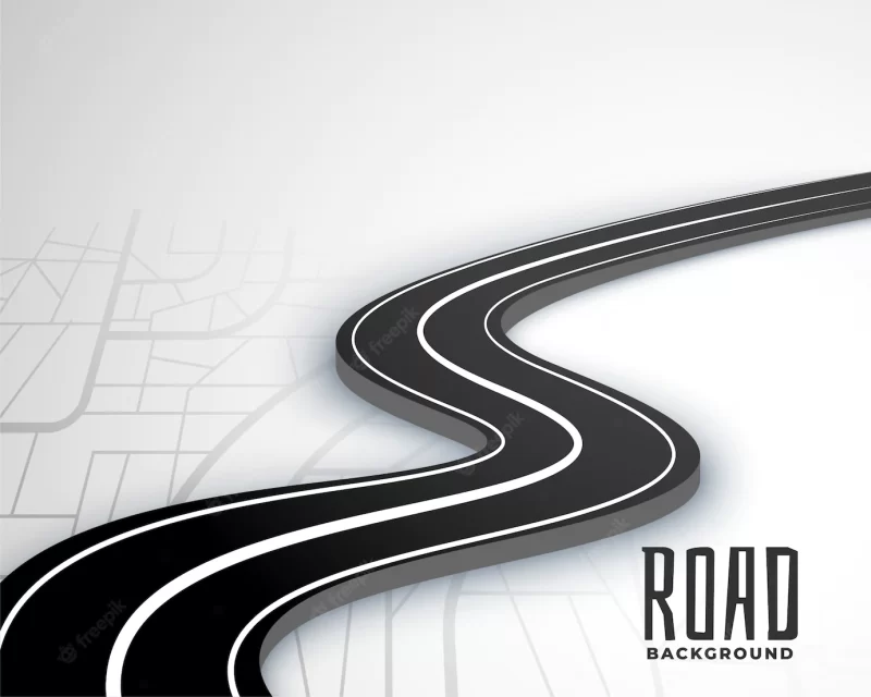 Winding 3d road pathway on map style Free Vector