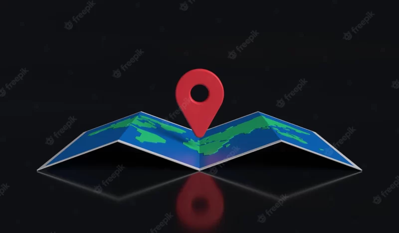 World map with red location pin 3d render illustration Premium Photo